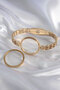 316L Steel Gold Color Barley Processing Openable Fanus Model Women's Handcuffs - 2