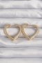 Brass Gold Color Zircon Stone Motif Heart Earrings