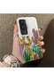 Vivo Y31/Y21D Compatible Acrylic Hard Back Panel with Silicone Edge Cactus Patterned Phone Case - 2