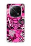Redmi Note 14 Pro Plus 5g Compatible Pink Butterfly Star Printed Transparent Phone Case