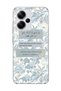 Redmi Note 13 Pro Plus 5g Compatible Light Blue Flower Prayer Printed Transparent Phone Case