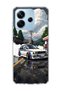 Redmi Note 14 4g Compatible Turquoise Tropical Flower Printed Transparent Phone Case