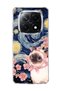 Redmi Note 14 Pro Plus 5g Compatible Starry Night Siamese Cat Printed Transparent Phone Case