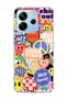 Redmi Note 14 4g Compatible Smiley Face Sticker Printed Transparent Phone Case