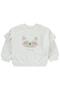 Cat Printed Shoulder Ruffle Set for 0-24 Months - White - 3