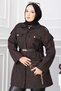 Leopard Pattern Belted Unlined Trench Coat Brown - 2