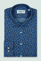 Bb Club Oscar Poplin Cotton Blend Slim Fit Navy Blue Classic Collar Men's Printed Shirt - 2