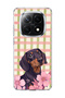 Redmi Note 14 Pro Plus 5g Compatible Sausage Dog Pink Plaid Printed Transparent Phone Case