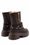 Qbac Women's Brown Plush Fur Inside Warm Stylish and Comfortable Daily Winter Boots 5.5 cm Heel - 5