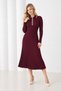 Women's Polo Neck Ribbed Midi Length Knitwear Dress - 3