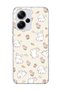 Redmi Note 13 Pro Plus 5g Compatible Cute Rabbit Flower Printed Transparent Phone Case
