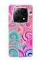 Redmi Note 14 Pro Plus 5g Compatible Pink Turquoise Spiral Printed Transparent Phone Case