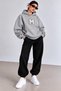 Hooded Tracksuit 2-Piece Set with Patterned Bottom and Top Combination with m Print