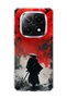 Redmi Note 14 Pro Plus 5g Compatible Samurai Red Sun Crow Printed Transparent Phone Case