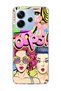 Redmi Note 14 4g Compatible Pink Leopard Fashion Printed Transparent Phone Case