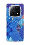 Redmi Note 14 Pro Plus 5g Compatible Blue Crayon Printed Transparent Phone Case