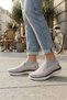 26207 Beige Orthopedic Women's Sneaker Laceless Lightweight Summer Mesh Casual Shoes - 2