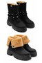 Qbac Women's Black Plush Fur Inside Warm Stylish and Comfortable Daily Winter Boots 5.5 cm Heel - 2