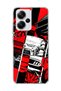 Redmi Note 13 Pro Plus 5g Compatible Red Black Car Collage Printed Transparent Phone Case