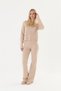 Cashmere Textured Hooded Cream Knitwear Set - 4