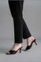 Sermoda heeled women's slippers - 7 cm stiletto heel women's slippers in black patent leather - 5