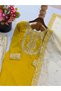 Yellow & Gold Heavy Chinnon Silk Embroidered Sharara Suit Set - HRT10069 | Yellow & Gold-Size:M-38-Inches - 5