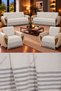 Buldan Handmade Cotton Woven Sofa Bed Cover Set (3+3+1+1) Model Without Covering the Arms - 170X210 cm