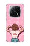 Redmi Note 14 Pro Plus 5g Compatible Strong Women's Pink Printed Transparent Phone Case