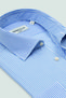 Bb Club Oscar Poplin 100% Cotton Slim Fit Light Blue Classic Collar Men's Striped Shirt - 3