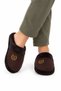 Men's Home Fuzzy Non-Slip Sole Slippers Brown - 3