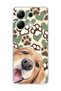Redmi Note 13 4g Compatible Yellow Dog Paw Heart Printed Transparent Phone Case