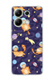 Redmi Note 13 4g Compatible Astronaut Cat Printed Transparent Phone Case