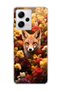 Redmi Note 12 Pro 5g Compatible Transparent Phone Case with Fox and Flowers Print