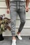 Men's Dark Gray Jogger Pants with Elastic Waist and Elastic Cuffs, Slim Fit