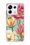 Redmi Note 13 Pro 5g Compatible Big Flower Mint Green Printed Transparent Phone Case