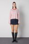Women's Red Crop Wide Sleeve Oversize Basic Striped T-Shirt 32077 - 4