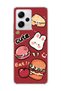 Redmi Note 12 Pro 5g Compatible Cute Rabbit Claret Red Printed Transparent Phone Case