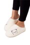Women's Warm Plush House Slippers with Teddy Bear Figure White - 4