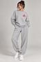 Zero Collar Sweat Suit 2-Piece Combination with Pink Printed Top and Bottom