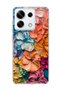 Redmi Note 13 Pro 5g Compatible Embossed Colorful Flower Printed Transparent Phone Case