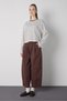 Women's Brown Crop Wide Sleeve Oversize Basic Striped T-Shirt 32077 - 7