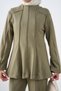 Women's Soft Textured Suit with Piping Detail Green - 7