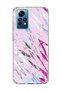 Redmi Note 12 Pro 4g Compatible Pink Blue Abstract Brush Printed Transparent Phone Case