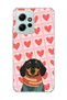 Redmi Note 12 4g Compatible Sausage Dog Red Heart Printed Transparent Phone Case