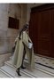 Lined, Striped, Slit Detailed Design Long Trench Coat - 3