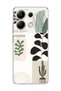 Redmi Note 13 4g Compatible Leaf Cactus Banner Printed Transparent Phone Case