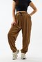 Velvet Pleated Tan Jogger Women's Trousers Coc3621 - 8