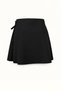 Bow Detail Pleated Black Skirt with Shorts Inside - 4