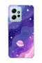 Redmi Note 12 4g Compatible Purple Planet Star Printed Transparent Phone Case