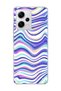 Redmi Note 12 Pro 5g Compatible Purple Blue Wavy Line Printed Transparent Phone Case